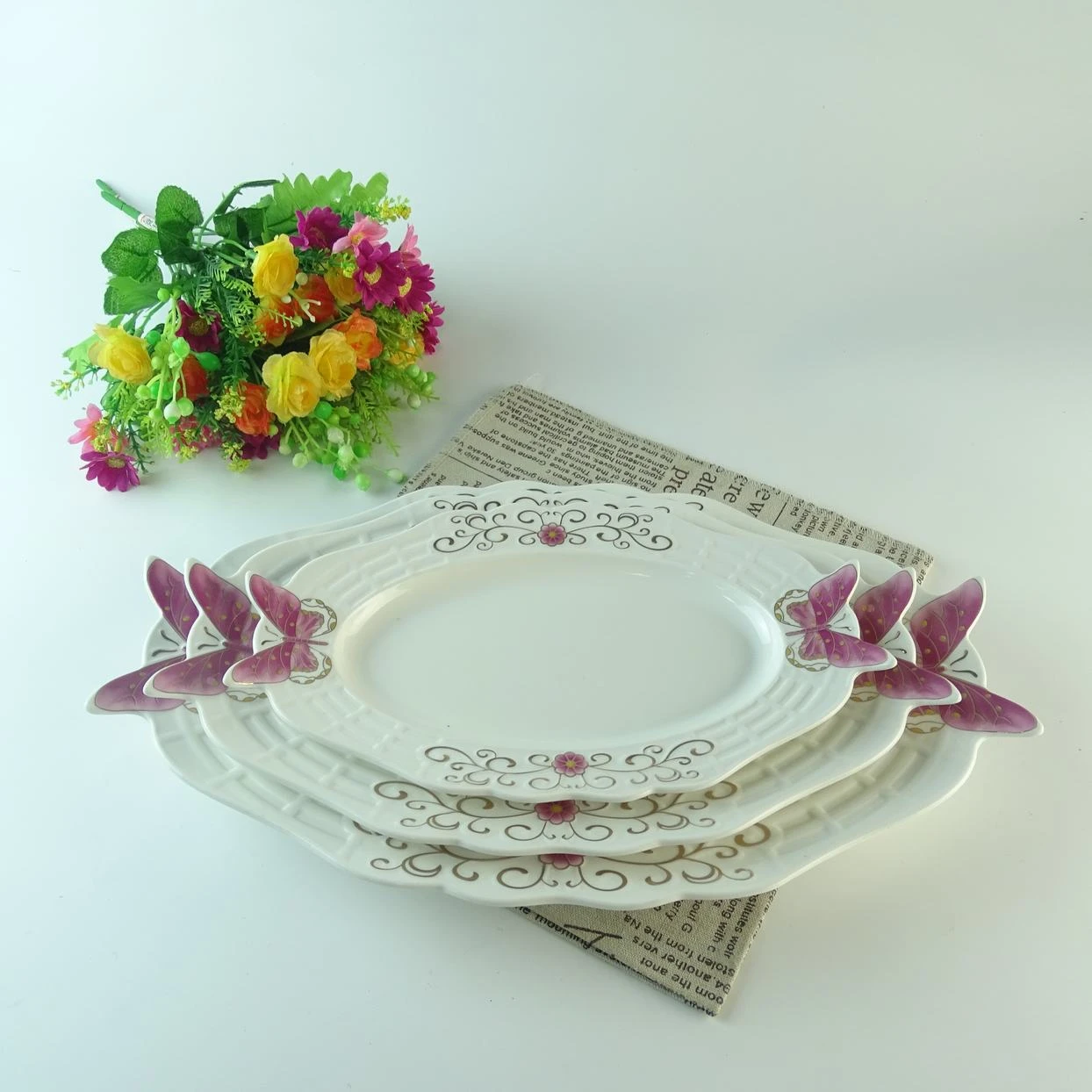 2019 Hotel And Restaurant Creative New Design Ceramic Serving Dish Dinner Plate Set Porcelain