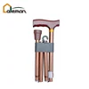 Folding Cane Bronze Color ,High Quality Wooden Handle , 4 Parts Foldable Walking Stick BSCI Factory Direct Oxidation Tube