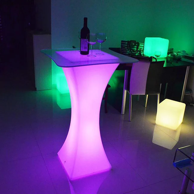 16 Rgb Color Changing Plastic Illuminated Furniture Led Cocktail Table