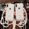 Neckband lanyard phone case with Crossbody line long rope, adjustable length Necklace Rope Phone Shell For Iphone X XS Lanyard