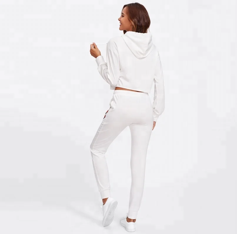 womens white track suit