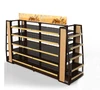 Supermarket wooden shelf snack warmer counter display