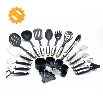 Well Equipped 25pcs Nylon Commercial Kitchen Cooking Utensils
