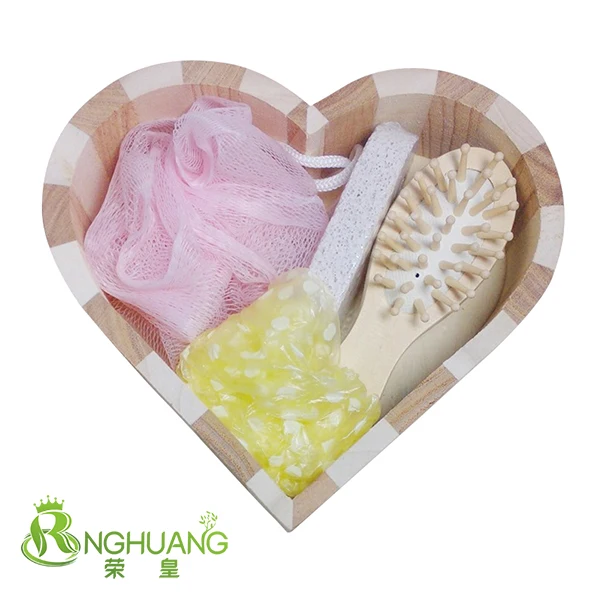 
Hearth-shaped 4pcs bucket bath set 