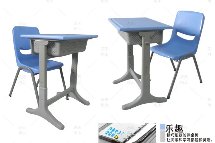 Attached School Desks and Chair Fixed School Furniture Student Chair Classroom Sets