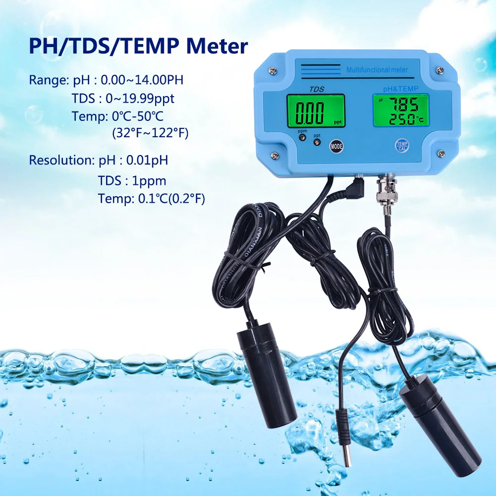 Yieryi Ph2983 Digital Led Ph And Tds Meter Tester With 2 In 1 High