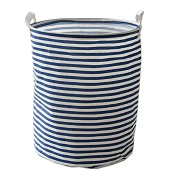 Collapsible Laundry Basket Hamper Cotton Fabric Nursery Toy Collapsible Laundry Basket Hamper