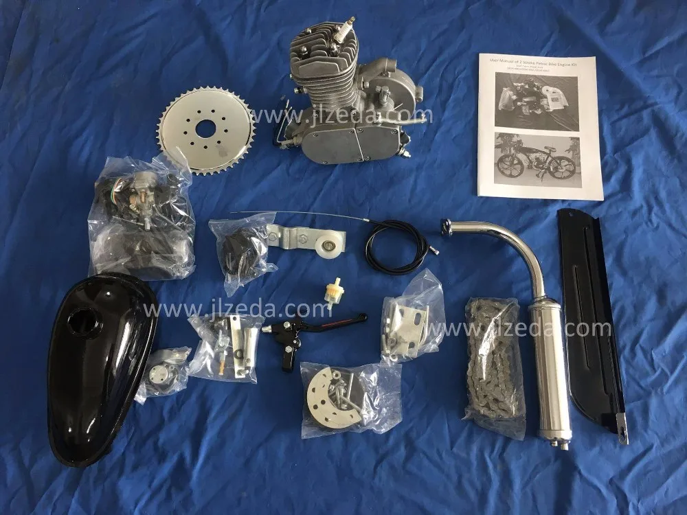 hot sale 80cc 2 stroke motor engine kit gas for motorized bicycle bike black new