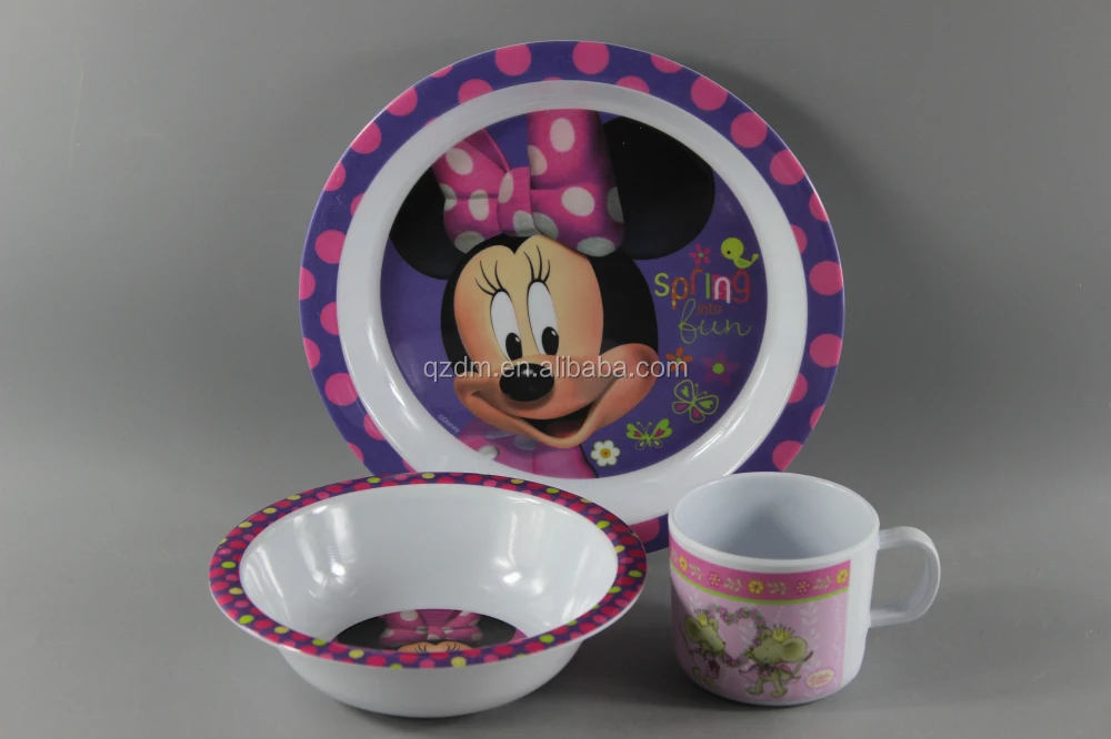 3pcs Melamine Dinner Ware Set For Children