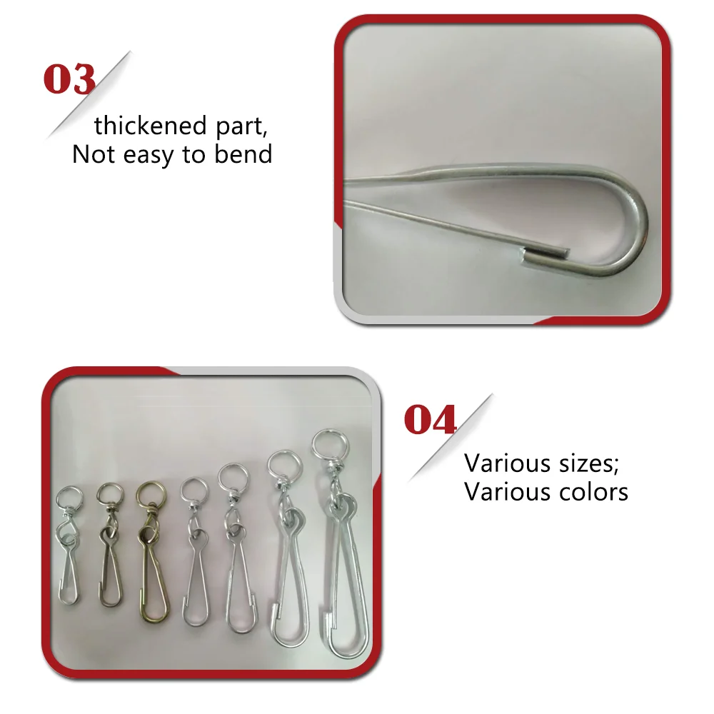 Hot Sale Lanyard Snap Clip Nickel Plated 4293 Spring Swivel Carabiner Zinc Plated Simplex Hook with End Ring