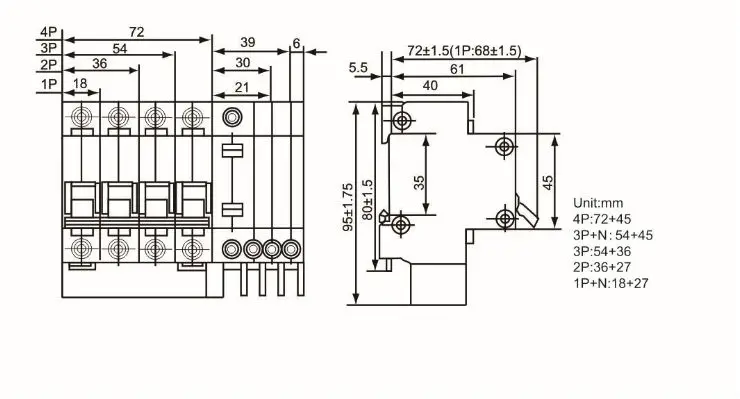 [d&c] Shanghai Delixi Dz47le-63 3p Mini Circuit Breaker Ac400v - Buy 3p