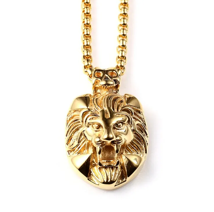 Cool Hiphop Roaring Lion Head Pendant Necklace For Men Buy Lion Chain