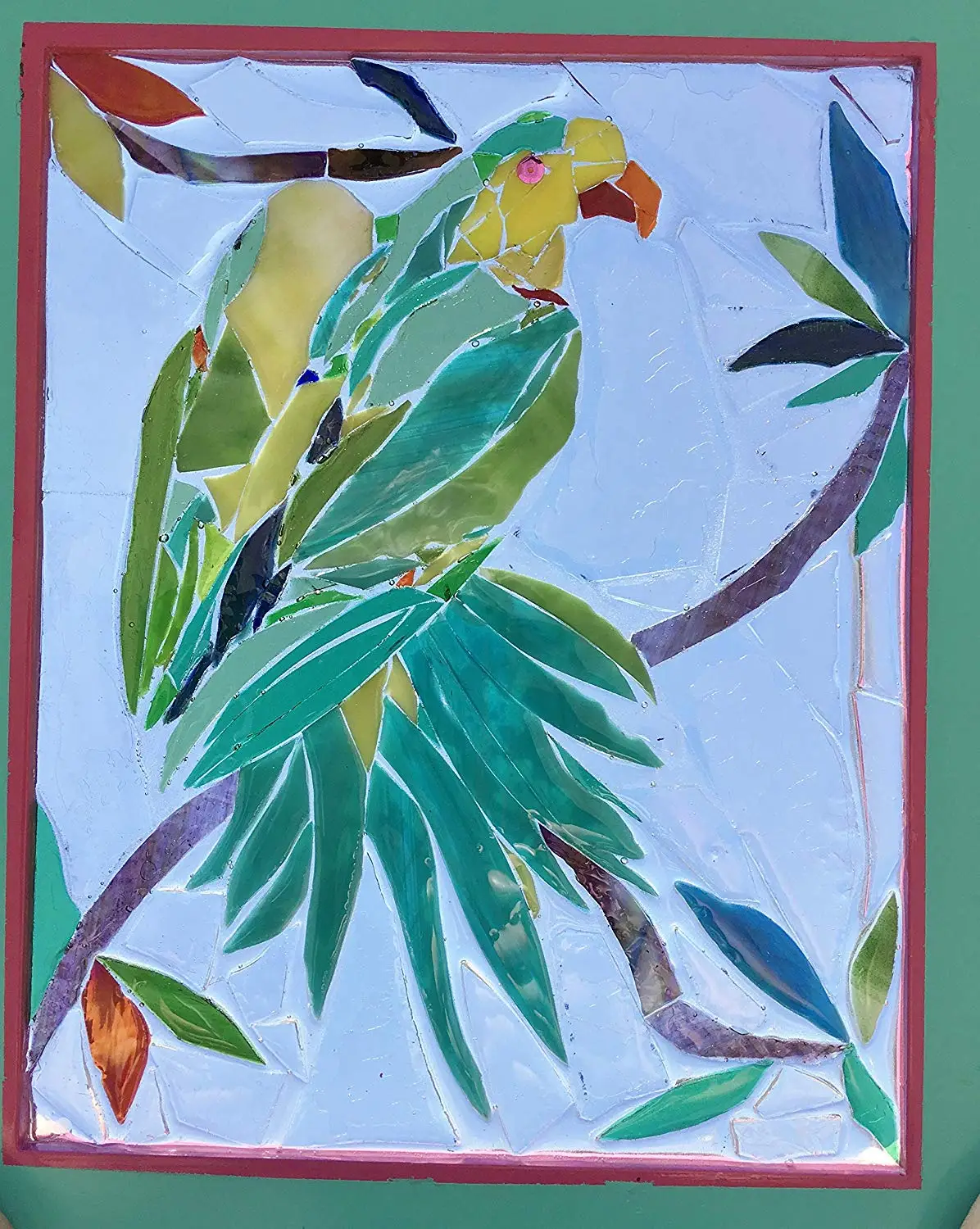 Superb Parrot Stained Glass Window Art Sun Catcher