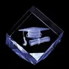 graduation celebration gift 3d engraving crystal cut corner cube for souvenir