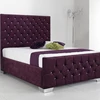 Europe made high silver headboard fabric bed