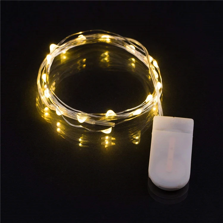 2M 20LED Flexible Battery Operated Waterproof Wedding Christmas Party Decoration Fairy Led Mini Copper Wire String Lights