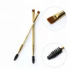 China supplier double end cosmetic tool eyebrow wooden makeup brush