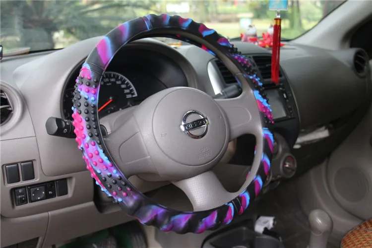 Pink King Company Soft Silicone Car Steering Wheel Cover Non-Slip Car Decoration Steering Wheel Cover