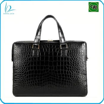 crocodile leather briefcase