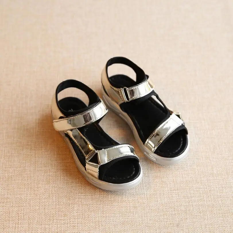 2016 Summer Stylist Designed For Children Sandals Gold Silver Purple Girls Sandals Kids Shoes
