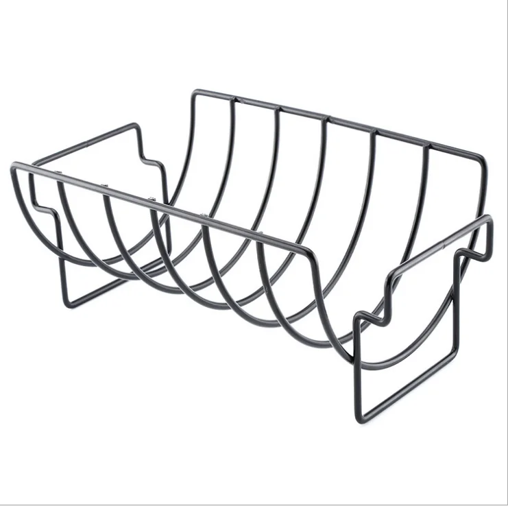 Stainless Steel Bbq Tools Steak Holders With 2 Handle Rack Grill Stand
