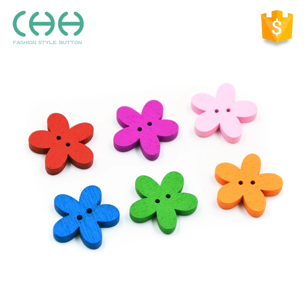 Wholesale 2-Hole Dyed Wooden Buttons 