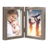 Hinged Double Picture Frames With Glass Front Fit For Stands Vertically on Desk Table Top For 4x6in photos