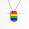 Custom logo LGBT Gay Pride Rainbow Soft Enamel Pendant Necklace