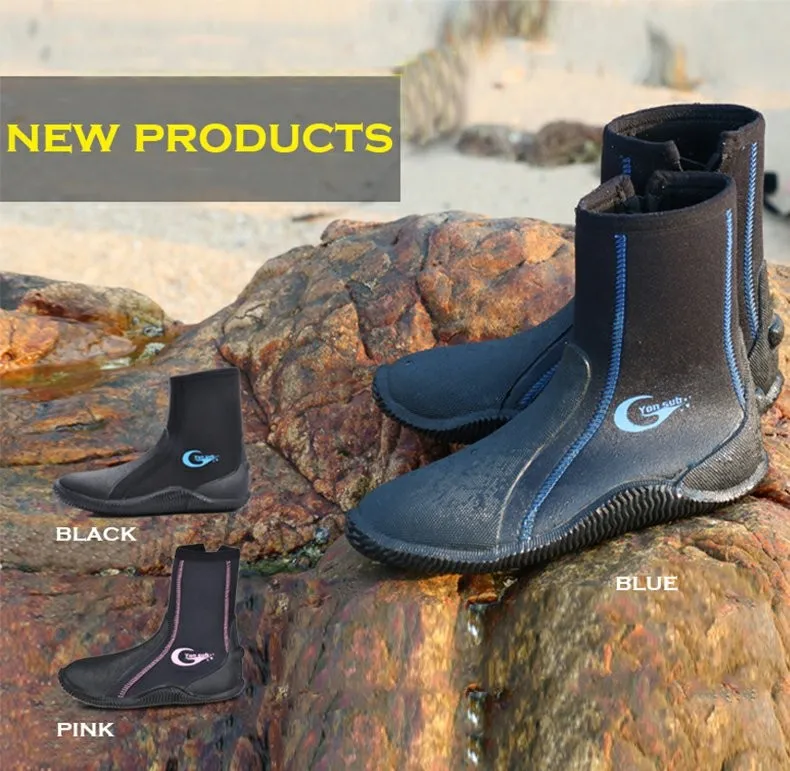 OMGear Neoprene Diving Boots 3mm/5mm - Water Shoes For Scuba, Surfing & Snorkeling