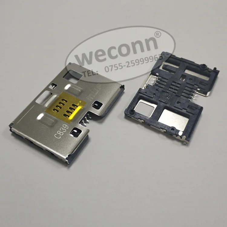 Hot Sale 8pin Smt Type Normally Open Ic Smart Card Connector For Pos