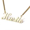 Custom DIY Own Design Dubai Arabic 18K Gold Plate Jewellery Letter Personalized Name Choker Necklace Jewelries