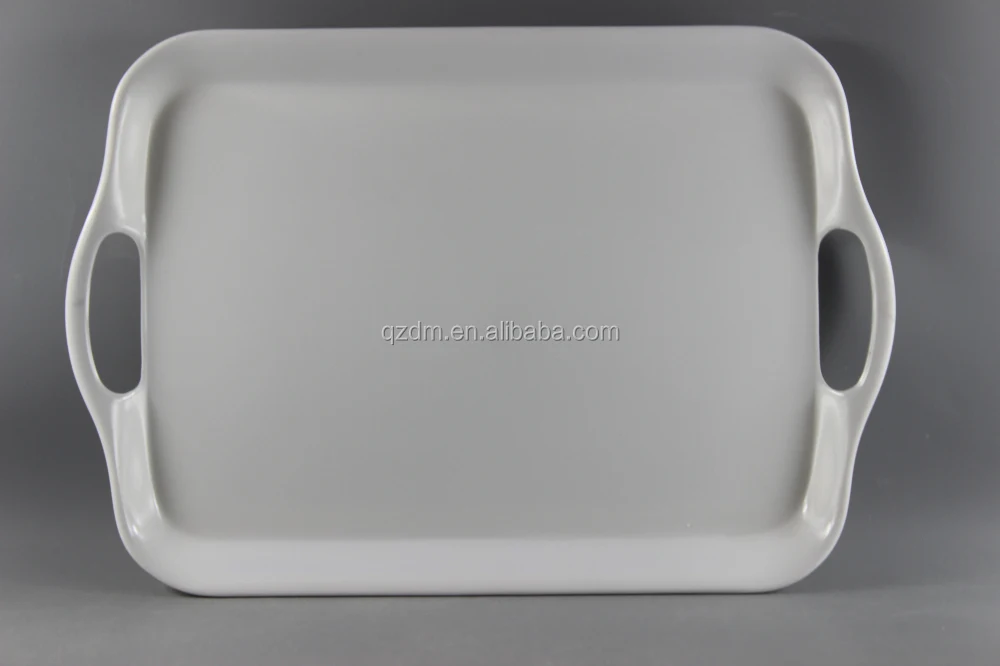 White Melamine Serving Tray With Handle 14/16/18inch