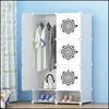 Modern Design Cabinet Removable Easy Assembly 6+2 cube Door Large Black And White Wardrobe Armoires