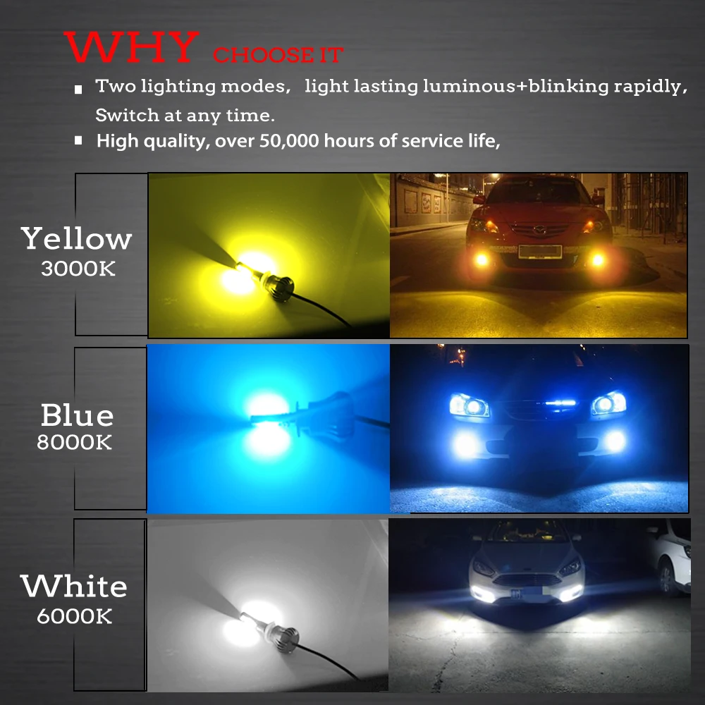 2018 New Product Double Color Temperature Fog Light H3 H4 H7 H11 9005 ...