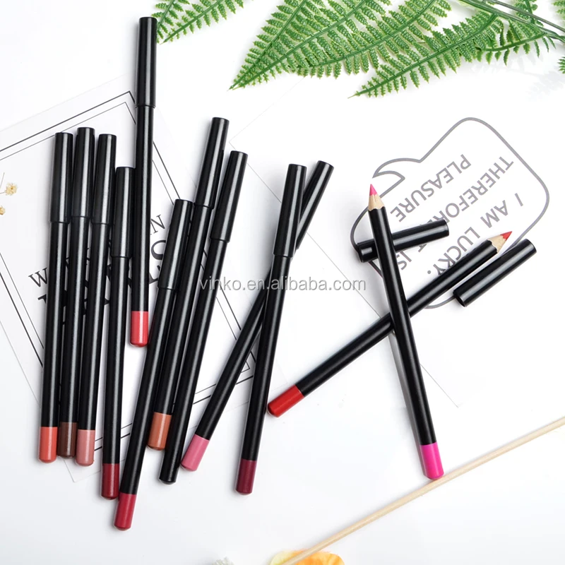 High Quality 12 Color Lip Use Matte Lip Liner Long Lasting Private Label Eye Pencil