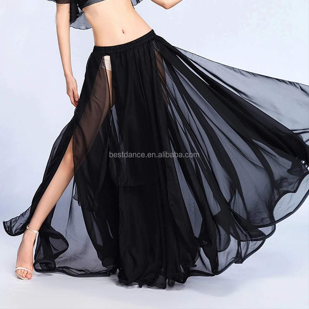 Professional Belly Dance Costume Wave Skirt Dress with Slit Skirt Dress Carnival 