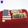 Customized American flag lapel pin with gold plated
