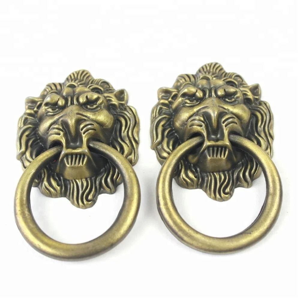 10 X Antique Bronze LION HEAD Furniture Door Handle Cabinet Drawer Knob