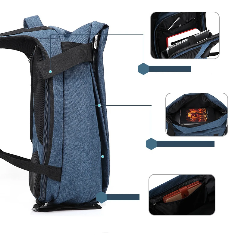 High quality European design simple latest waterproof knapsack bagpack rucksack college bags USB backpack for men