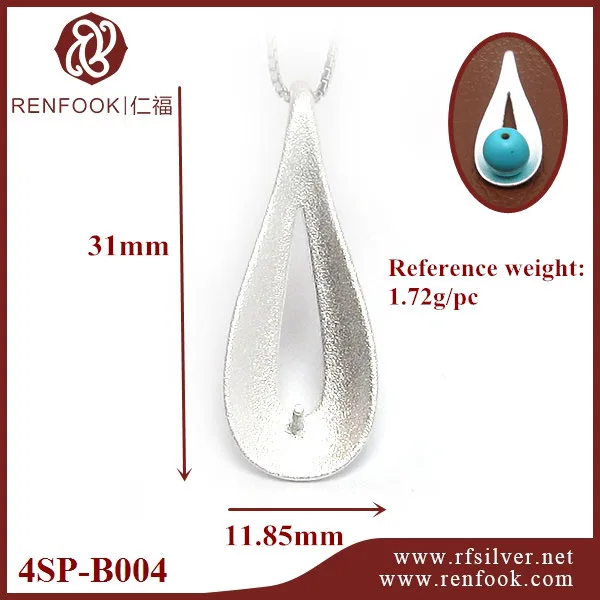 Semi Silver Jewelry Pearl End Cap Mount Pendant Settings Without Stones