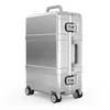YOUPIN 90FUN Intelligent Metal Suitcase Aluminum Alloy Luggage Carry on Spinner wheel TSA Unlock Silver 24 Inch for men women