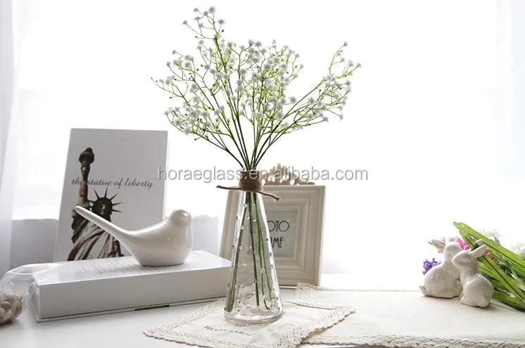Transparent Glass Vase Modern Fashion Dining Table Office Table Small Vase-=