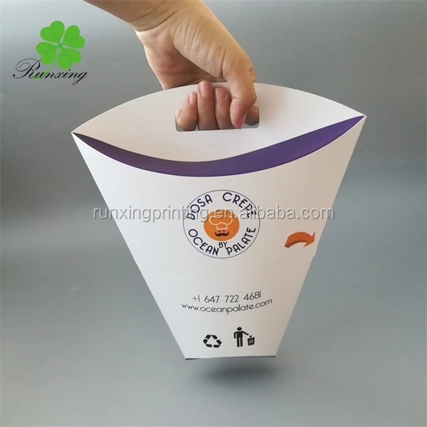 Customized Take Away Crepe Cone Holder,Food Paper Cones,Bubble Waffle
