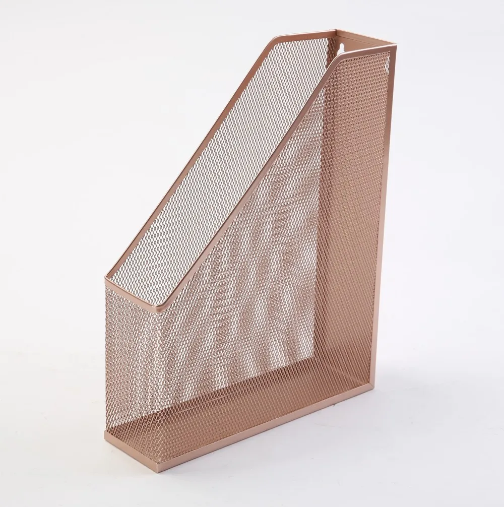 Rose Gold Metal Mesh Magazine Holder Buy Rose Gold Mesh Desk