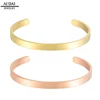 Wholesale Simple design gold Cuff Bracelets Stainless steel Bangle jewelry