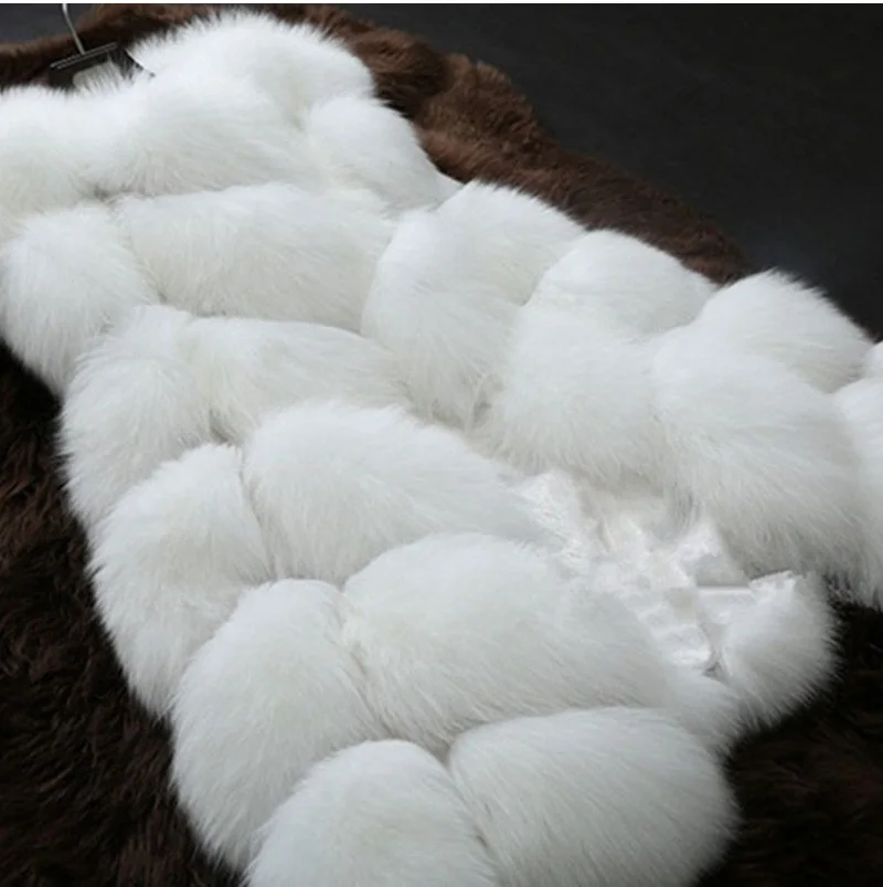 High quality Fur Vest coat Luxury Faux Fox Warm Women Coat Vests Winter Fashion furs Women's Coats Jacket Gilet Veste