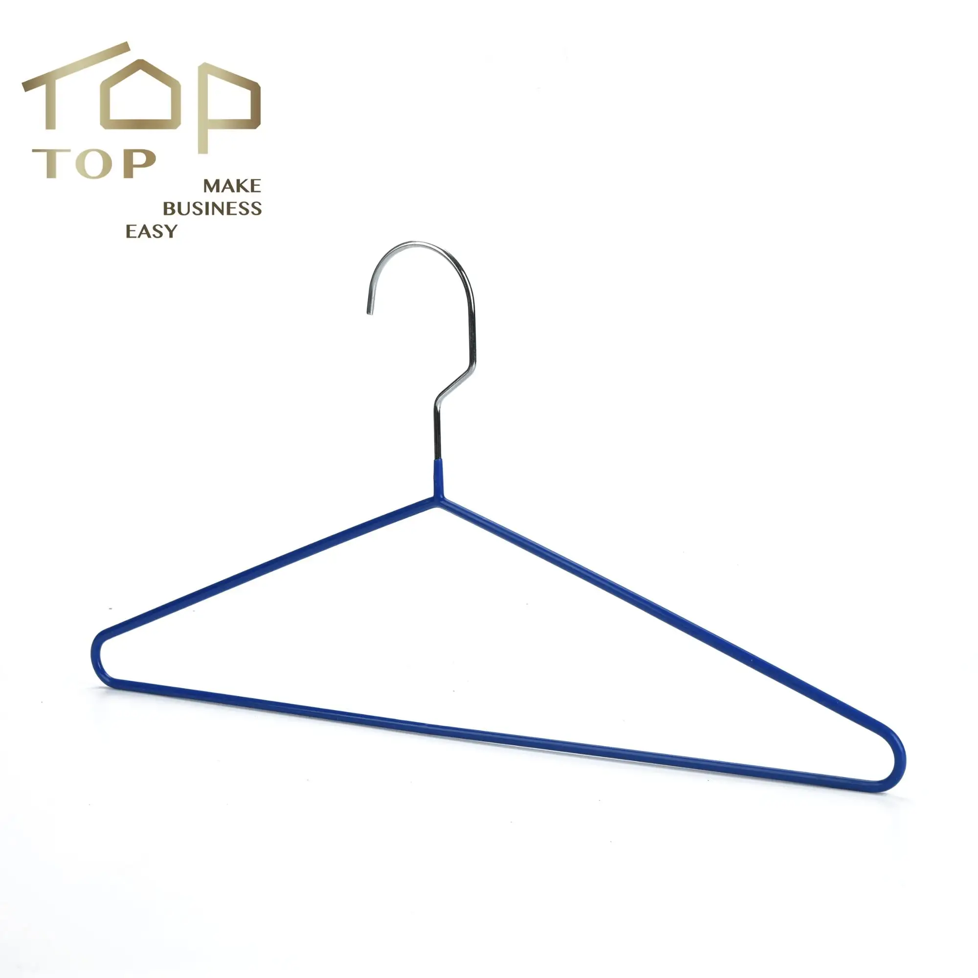 Top Hangers Wholesale Non Slip Pvc Coated Laundry Metal Coat Clothes