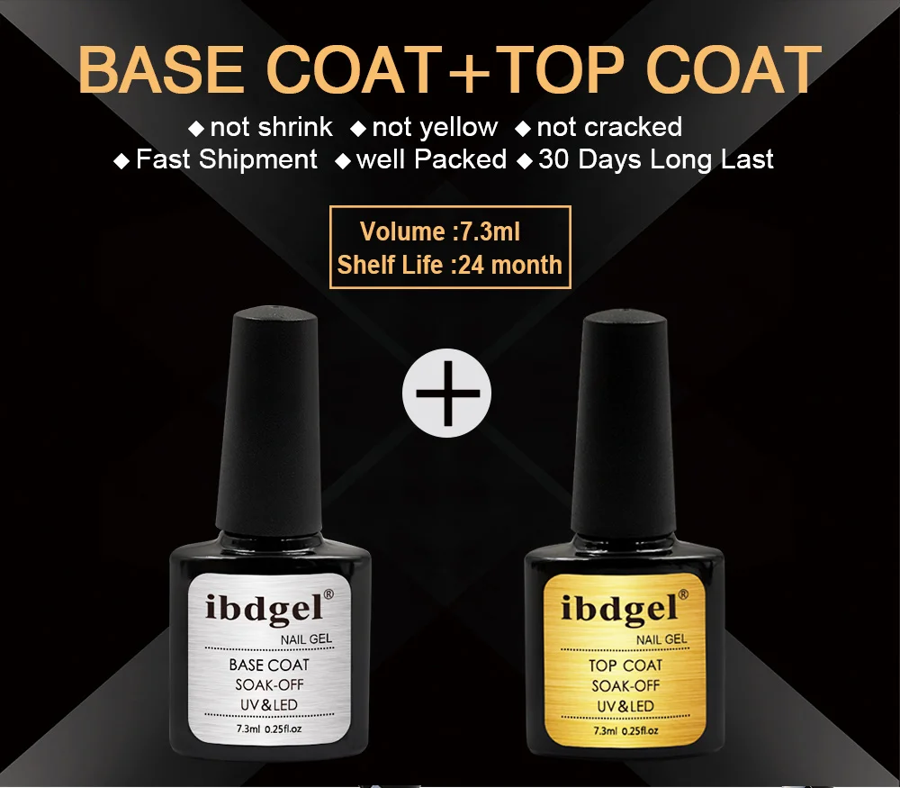 No Wipe UV Gel Top Coat Bse Coat 
