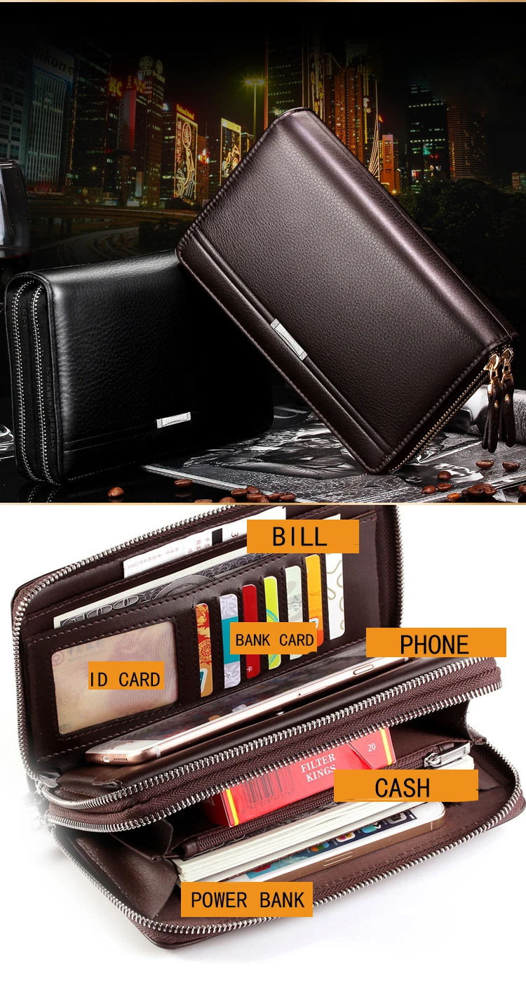 1pc Fashion Mens Coin Purse Wallet With Rfid Blocking Mens Pu Leather Wallet  Zipper Credit Card Holder Money Bag Wallet - Bags & Luggage - Temu