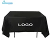 Different size advertising polyester tablecloth black rectangle table cloth with your logo